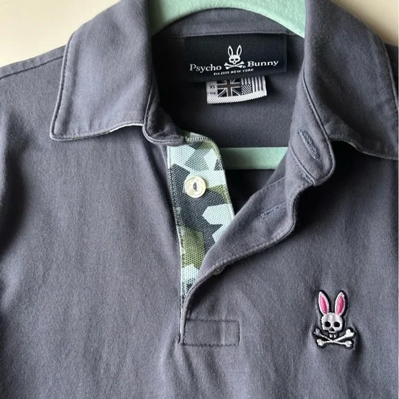 Psycho bunny polo VGUC size XS 5/6 blue short sleeve spring summer clothes kids - Picture 3 of 7